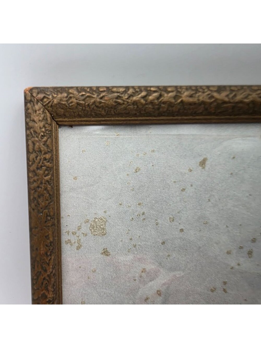 Vintage Ornate Wooden Picture Frame Textured Floral Design 5x6 Inches